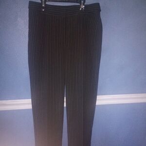 Lady 's Black Pinstripe Pants